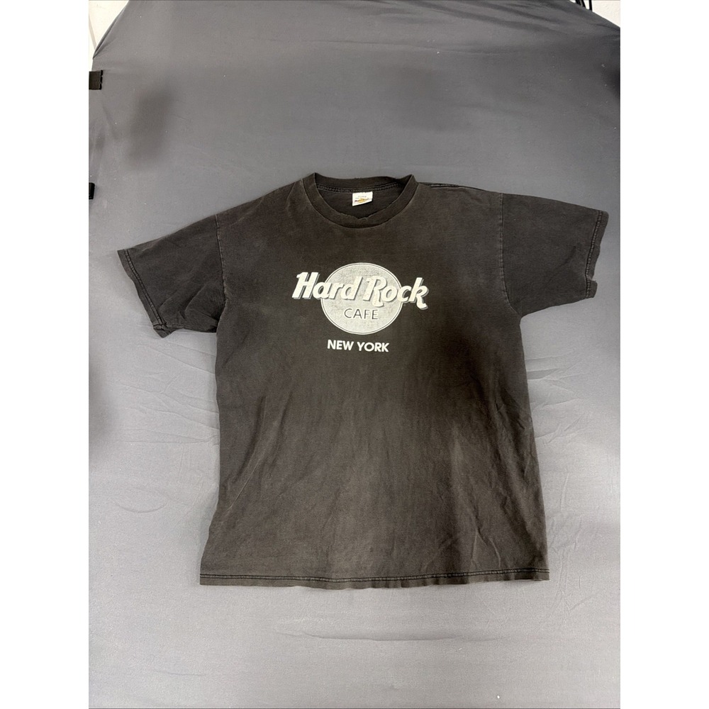 Vintage 90s Hard Rock Café New York Faded Black T-Shirt XLarge Short-sleeve